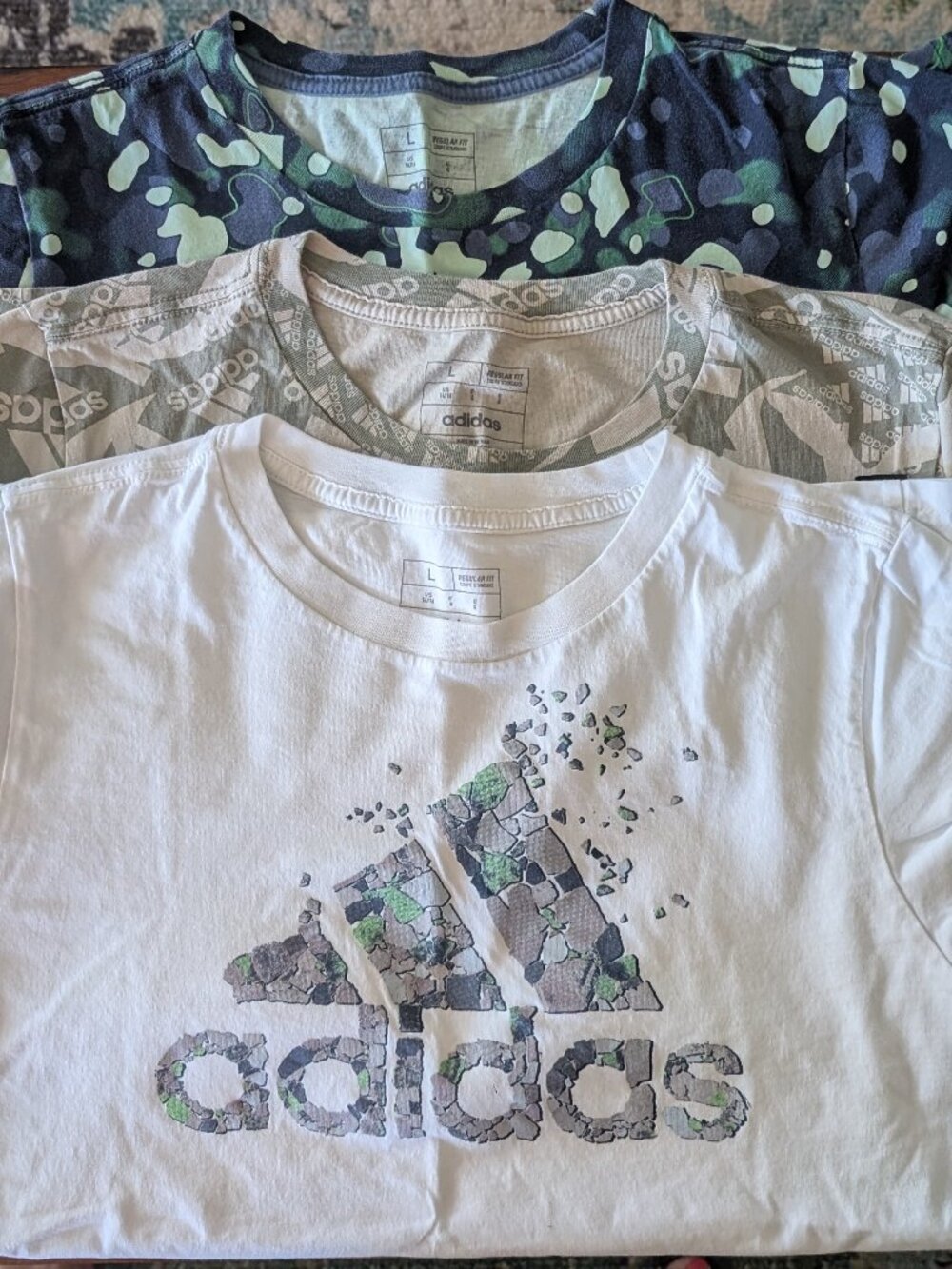 Bundle of 3 EUC Adidas Short Sleeve T-Shirts - Size YLG